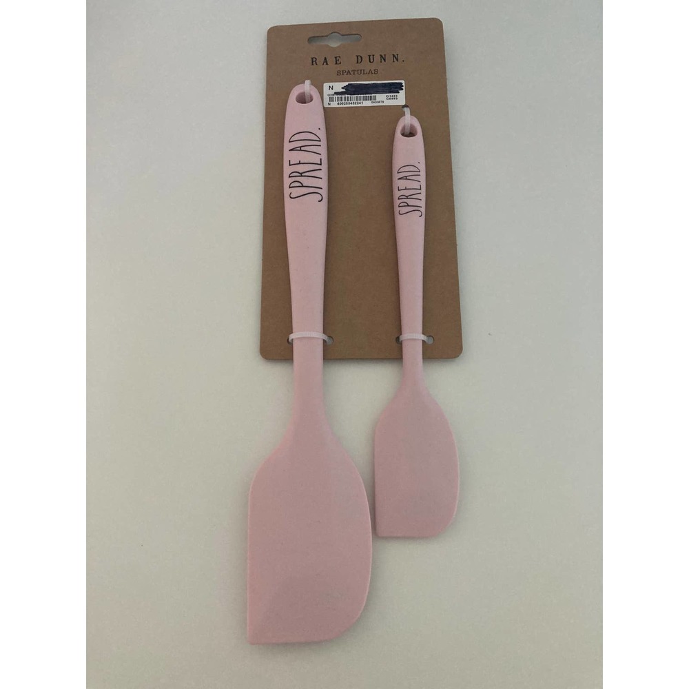 NWT Rae Dunn Pink "Spread" Large and Small Spatulas
